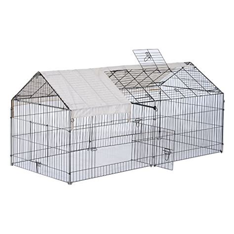 PawHut Outdoor Metal Pet Enclosure Small Animal Playpen Run 